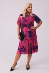 Szyfonowa sukienka Margerita kontrafałdy PLUS SIZE XXL WIOSNA. Czerwone sukienki damskie Moda Size Plus Iwanek, na wiosnę, plus size, bez wzorów, z elastanu, eleganckie, bez kołnierzyka, plus size, bez ramiączek, midi. Za 369.90 zł.