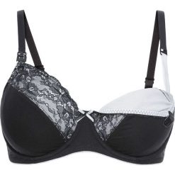 Biustonosz do karmienia piersią, na fiszbinach bonprix czarno-biały. Czarne biustonosze bonprix, bez wzorów. Za 54.99 zł.