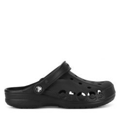 Klapki Crocs. Czarne klapki damskie Crocs, bez wzorów, bez obcasa, bez zapięcia. Za 159.99 zł.