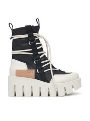 United Nude Trzewiki Grip Desert LO 11034510165 Czarny. Czarne botki damskie United Nude, bez wzorów, ze skóry, bez obcasa, na koturnie, bez zapięcia. Za 1,579.00 zł.