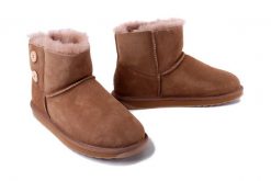 EMU AUSTRALIA W13141 Piction camel, botki damskie. Brązowe botki damskie Emu Australia, na zimę, bez wzorów, ze skóry, bez obcasa, bez zapięcia. Za 699.90 zł.