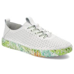 Białe Półbuty Artiker Wygodne Sneakersy Damskie. Białe półbuty damskie Artiker, bez wzorów, ze skóry, bez obcasa, bez zapięcia. Za 169.99 zł.