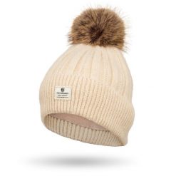 Czapka zimowa Peterson PTN HAT-09 beżowa. Brązowe czapki damskie Peterson, na jesień, bez wzorów, eleganckie. Za 37.99 zł.