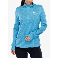 Bluza z zamkiem damska Under Armour UA Tech Twist 1/2 Zip. Niebieskie bluzy damskie Under Armour, bez wzorów, sportowe, bez ramiączek, bez kaptura. Za 172.99 zł.