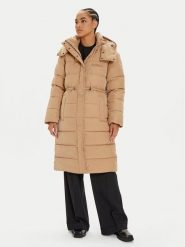 Calvin Klein Płaszcz zimowy K20K207740 Beżowy Regular Fit. Brązowe płaszcze damskie Calvin Klein, na zimę, xl, bez wzorów, z syntetyku, bez kołnierzyka, bez kaptura. Za 879.99 zł.