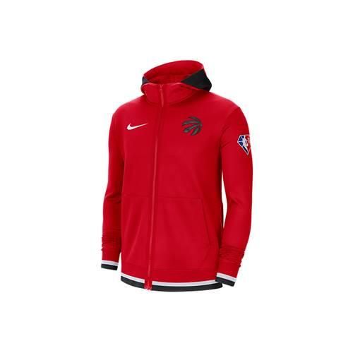 Bluza treningowa męska Nike Nba Toronto Raptors Dri-fit Showtime. Czerwone bluzy męskie Nike, l, bez wzorów, z kapturem, na fitness i siłownię, dri-fit (nike). Za 499.00 zł.
