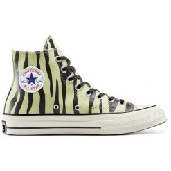 Buty sportowe Converse Chuck 70 Glow In The Dark Zebra Print. Zielone obuwie sportowe damskie Converse, bez wzorów, bez zapięcia. Za 409.80 zł.