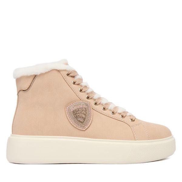 Trzewiki Blauer. Czerwone botki damskie Blauer, bez wzorów, bez obcasa, na płaskiej podeszwie, bez zapięcia. Za 579.99 zł.