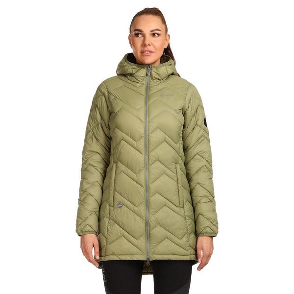 Damski płaszcz ocieplany Kilpi LEILA-W. Zielone płaszcze damskie Kilpi, xs, bez wzorów, z nylonu, sportowe, bez kołnierzyka, bez kaptura. Za 422.05 zł.