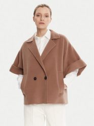 Weekend Max Mara Płaszcz wełniany Pera 2525086021 Brązowy Regular Fit. Brązowe płaszcze damskie Weekend Max Mara, na zimę, bez wzorów, z wełny, bez kołnierzyka, bez kaptura. Za 2,169.00 zł.