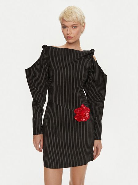 ROTATE Sukienka koktajlowa Linny 1135502470 Czarny Regular Fit. Czarne sukienki damskie ROTATE, bez wzorów, z wiskozy, wizytowe, bez kołnierzyka, bez ramiączek. Za 849.99 zł.