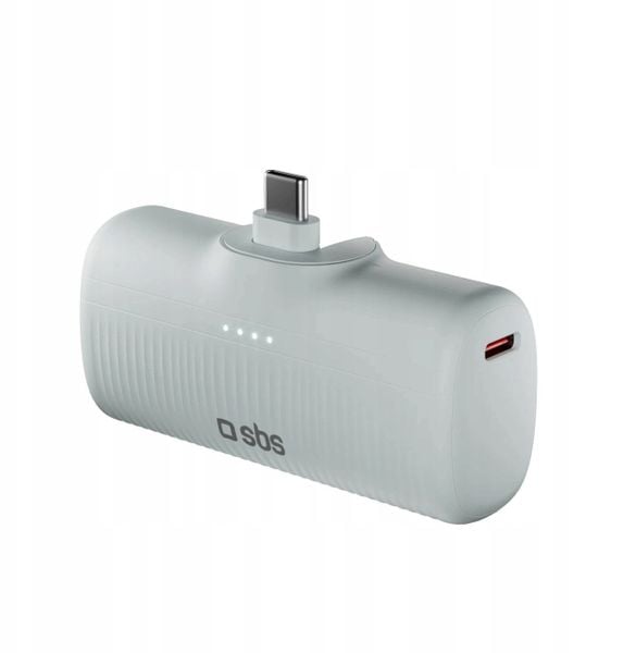 SBS EcoPower 5000 mAh 10W z wbudowanym portem USB-C szary. Szare powerbanki SBS Mobile. Za 72.58 zł.