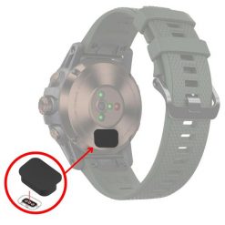 Silikonowa zatyczka przeciwkurzowa do portu ładowania COROS. Czarne, cyfrowe zegarki damskie BIKEFLOW. Za 83.00 zł.