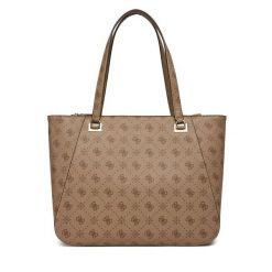 Torebka Guess. Brązowe shopperki damskie Guess, z aplikacjami, bez dodatków. Za 579.99 zł.