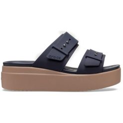 Sandały Dla Kobiet Crocs Brooklyn Low Wedge Sandal. Niebieskie sandały damskie Crocs, bez wzorów, z materiału, bez obcasa, na platformie, bez zapięcia. Za 144.99 zł.