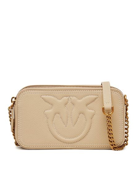 PINKO Torebka Carrie Camera Case Mini 103799 A1LF Beżowy. Brązowe listonoszki damskie Pinko, bez wzorów, ze skóry, bez dodatków. Za 629.99 zł.