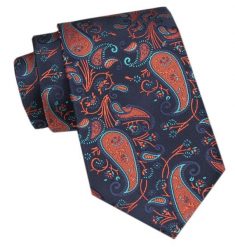 Elegancki Krawat Męski Angelo di Monti - Granat i Miedź, Paisley. Krawaty i muchy Angelo di Monti, bez wzorów, z tkaniny, eleganckie. Za 45.00 zł.