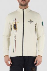 AERONAUTICA MILITARE Beżowa bluza męska Embroidered Frecce Tricolori. Brązowe bluzy męskie Aeronautica Militare, l, bez wzorów, bez ramiączek, bez kaptura. W wyprzedaży za 559.99 zł.