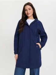 Kurtka parka z kapturem - granatowy. Niebieskie kurtki damskie Sinsay, l, bez wzorów, z kapturem. Za 109.99 zł.