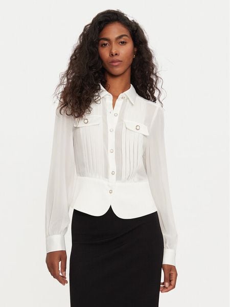 Morgan Koszula 232-CLOCLO Biały Regular Fit. Białe koszule damskie Morgan, bez wzorów, z syntetyku, bez kołnierzyka, bez ramiączek. Za 169.99 zł.