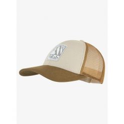 Czapka z daszkiem Rab Dihedral Badge Cap - pebble/oak. Brązowe czapki damskie RAB, bez wzorów, sportowe. Za 159.99 zł.