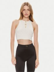 Elisabetta Franchi Top TK-06B-42E2-V220 Écru Slim Fit. Topy damskie Elisabetta Franchi, bez wzorów, z syntetyku, bez kołnierzyka, bez ramiączek. Za 1,469.00 zł.