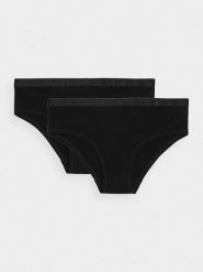 4F Bielizna figi (2-pack) damskie - czarne XS. Czarna majtki damskie 4F, z bawełny. W wyprzedaży za 39.99 zł.