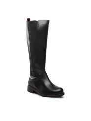 Lasocki Kozaki WI16-VIVA-13 Czarny. Czarne kozaki damskie Lasocki, bez wzorów, ze skóry, bez obcasa, na płaskiej podeszwie, bez zapięcia. Za 184.99 zł.