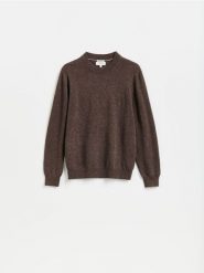 Sweter z kaszmiru - ciemnobrązowy. Brązowe swetry męskie Reserved, l, bez wzorów, z kaszmiru, bez kołnierzyka, bez ramiączek. Za 499.99 zł.