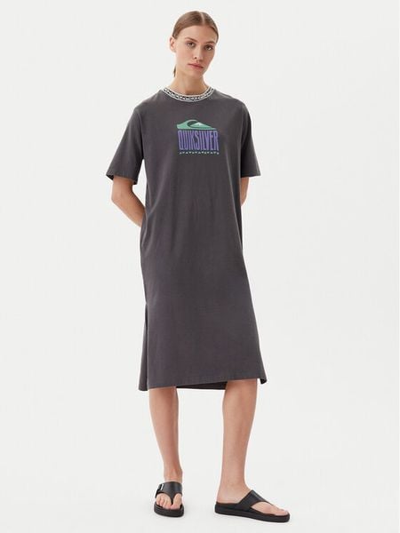 Quiksilver Sukienka codzienna EQWKD03035 Szary Relaxed Fit. Szare sukienki damskie Quiksilver, na co dzień, xs, bez wzorów, z bawełny, bez kołnierzyka, bez ramiączek, proste. Za 109.99 zł.