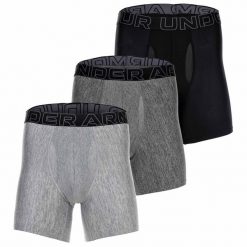 Bokserki męskie Under Armour Perf Tech 6in 3 pary. Brązowe bokserki męskie Under Armour, bez wzorów. Za 139.99 zł.