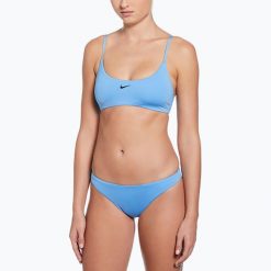 Strój pływacki dwuczęściowy damski Nike Essential Bralette Bikini. Niebieskie bikini Nike, bez wzorów. Za 199.99 zł.