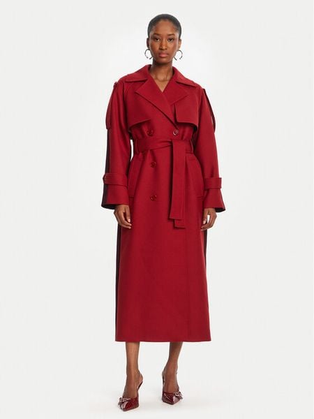 Patrizia Pepe Trencz 8O0188/A630-J4L3 Bordowy Regular Fit. Czerwone płaszcze damskie Patrizia Pepe, l, bez wzorów, z syntetyku, bez kołnierzyka, bez kaptura. Za 1,799.00 zł.