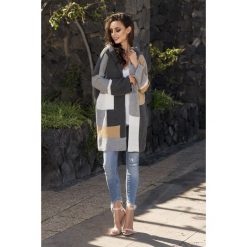 Unikalny sweter kardigan multikolor ls204. Szare kardigany damskie Lemoniade, bez wzorów, bez kołnierzyka. W wyprzedaży za 119.00 zł.
