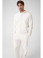 Guess Kardigan 183092 Biały Classic Fit. Białe swetry męskie Guess, l, z aplikacjami, bez kołnierzyka, bez ramiączek. Za 474.99 zł.