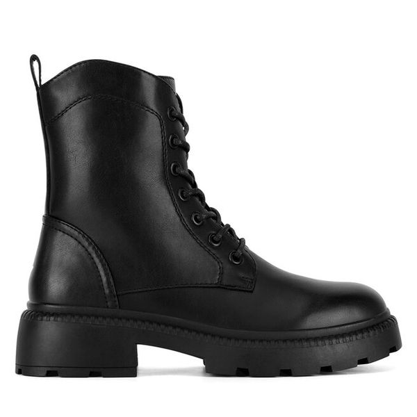 Trzewiki Lasocki. Czarne botki damskie Lasocki, bez wzorów, bez obcasa, na płaskiej podeszwie, bez zapięcia. Za 139.99 zł.