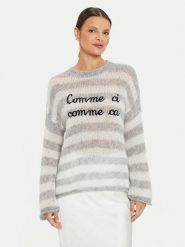 Kontatto Sweter 3M0195 AI253M23.V068 Biały Relaxed Fit. Białe swetry nierozpinane damskie Kontatto, m, bez wzorów, z syntetyku, bez kołnierzyka, bez ramiączek. Za 249.99 zł.