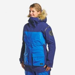 Second Life - Parka trekkingowa damska Forclaz Arctic 900 -33°C wodoodporna. Niebieskie parki damskie FORCLAZ, na zimę, l, bez wzorów, z futra, bez kaptura. Za 1,039.99 zł.