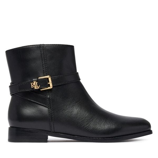Botki LAUREN RALPH LAUREN. Czarne botki damskie Lauren Ralph Lauren, bez wzorów, bez obcasa, na słupku, bez zapięcia. Za 1,199.00 zł.