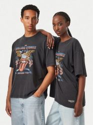 Guess Jeans T-Shirt M6BI29 K5546 Czarny Relaxed Fit. Czarne t-shirty damskie Guess Jeans, m, z aplikacjami, z bawełny, bez kołnierzyka, bez ramiączek. Za 219.99 zł.