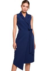 Sukienka marynarka na lato bez rękawów asymetryczna żakietowa granat. Marynarki i żakiety damskie Sukienki.shop, do pracy, na lato, xl, bez wzorów, biznesowe, z asymetrycznym kołnierzem, bez ramiączek, asymetryczne. W wyprzedaży za 160.00 zł.