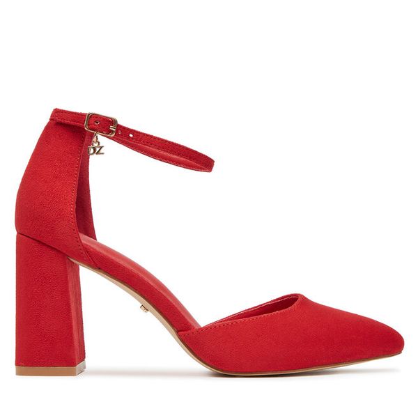 Czółenka DeeZee. Czerwone czółenka damskie DeeZee, bez wzorów, bez obcasa, bez zapięcia. Za 139.99 zł.