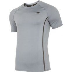 Koszulka treningowa męska TSMF273 - średni szary. Szare t-shirty męskie 4F, m, bez wzorów, z dzianiny, bez kołnierzyka, bez ramiączek. W wyprzedaży za 49.99 zł.