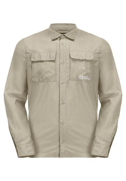 Koszula męska Jack Wolfskin Barrier. Brązowe koszule męskie Jack Wolfskin, l, bez wzorów, bez kołnierzyka, bez ramiączek. Za 479.99 zł.