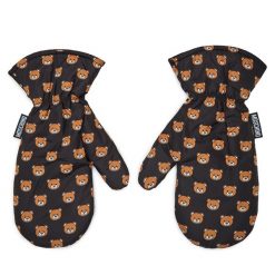 Rękawiczki Damskie MOSCHINO. Czarne rękawiczki damskie MOSCHINO, bez wzorów, z dzianiny. Za 699.99 zł.