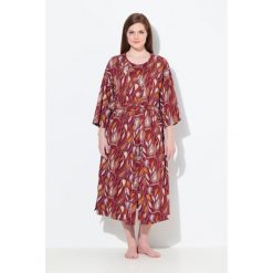 Damskie Szlafrok wzór paisley forma kimona rękaw 3/4 bawełna organiczna. Czerwone szlafroki damskie Ulla Popken, l, bez wzorów, z bawełny, plus size, bez ramiączek, bez kaptura. Za 279.99 zł.