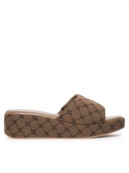 Nine West Klapki WFA2789-1 Beżowy. Brązowe klapki damskie Nine West, bez wzorów, z materiału, bez obcasa, bez zapięcia. Za 179.99 zł.