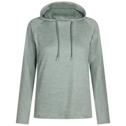 Bluza Z Kapturem Damska Hattie Active. Niebieskie bluzy damskie Trespass, bez wzorów, z dzianiny, bez ramiączek, z kapturem. Za 143.99 zł.
