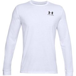 Koszulka z logo na lewej piersi Under Armour Sportstyle. Białe bluzy męskie Under Armour, bez wzorów, sportowe, bez ramiączek, bez kaptura. Za 186.50 zł.