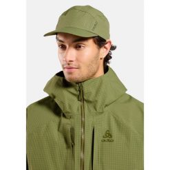 Czapka UNI ODLO Cap PERFORMANCE WATERPROOF GRAPHIC. Zielone czapki damskie ODLO, bez wzorów, sportowe. Za 199.99 zł.